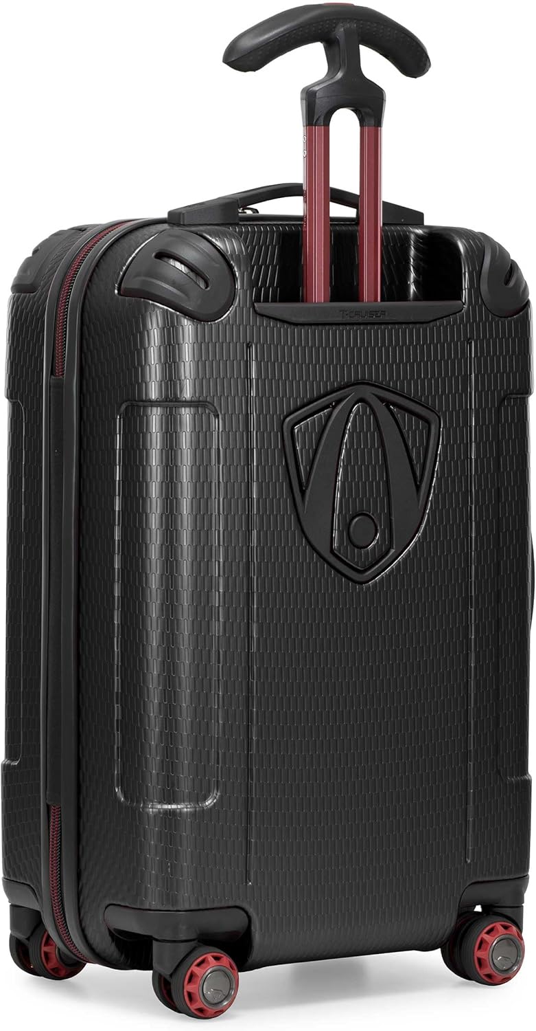 Traveler's Choice Maxporter II 22" Hardside Polycarbonate Spinner Carry-On Luggage, USB Port, TSA Lock, Black