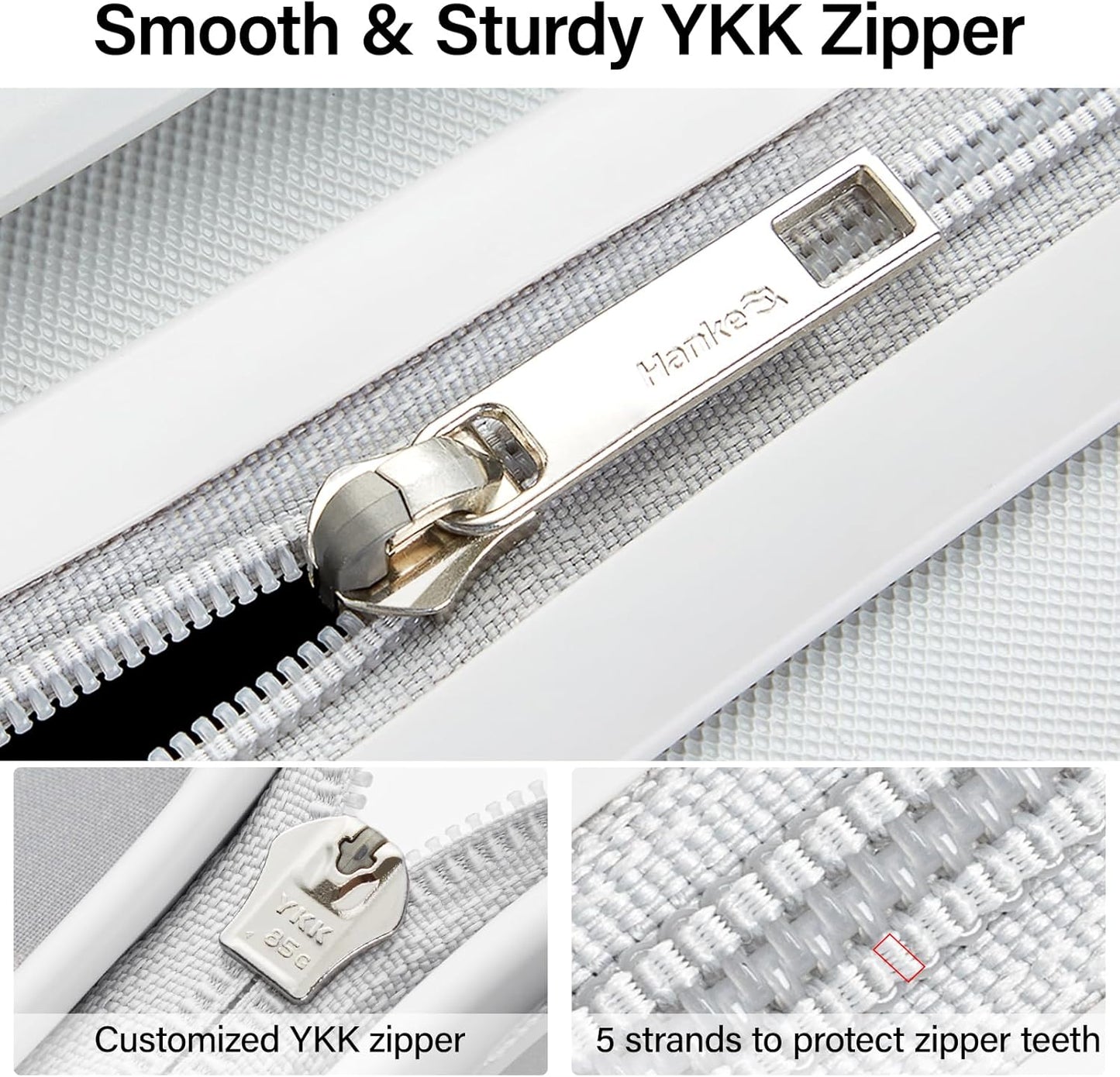 Hanke 20 Inch Carry On Luggage 22x14x9 Airline Approved PC Hard Shell Suitcases with Wheels TSA Luggage for Women Men Lightweight Travel Luggage(Smoke White)