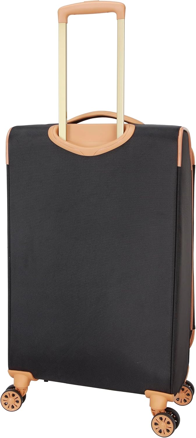 Dockers Seahorse Softside Expandable 8-Wheel Spinner Travel Checked Luggage, 24-Inch, Black