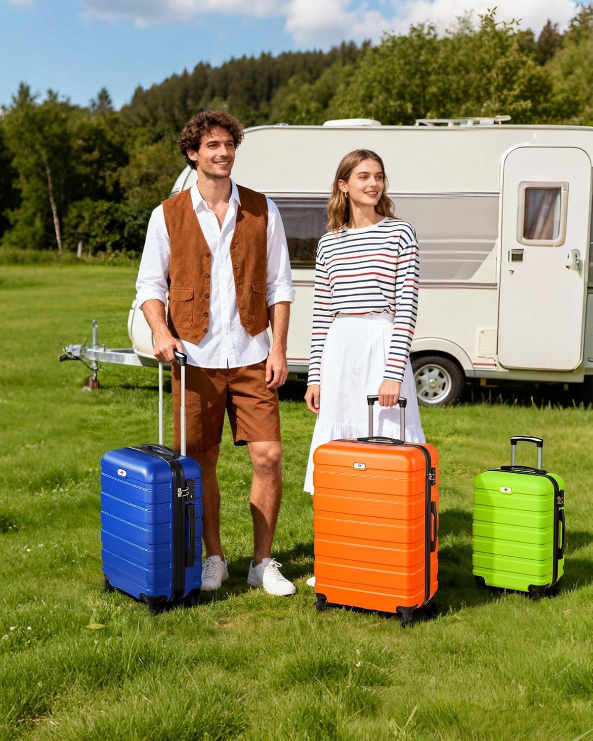 Suitour Luggage set 3 piece,Hardside Lightweight Suitcase Set with Spinner Wheels TSA Lock, 20 24 28 inch Travel Suitcase