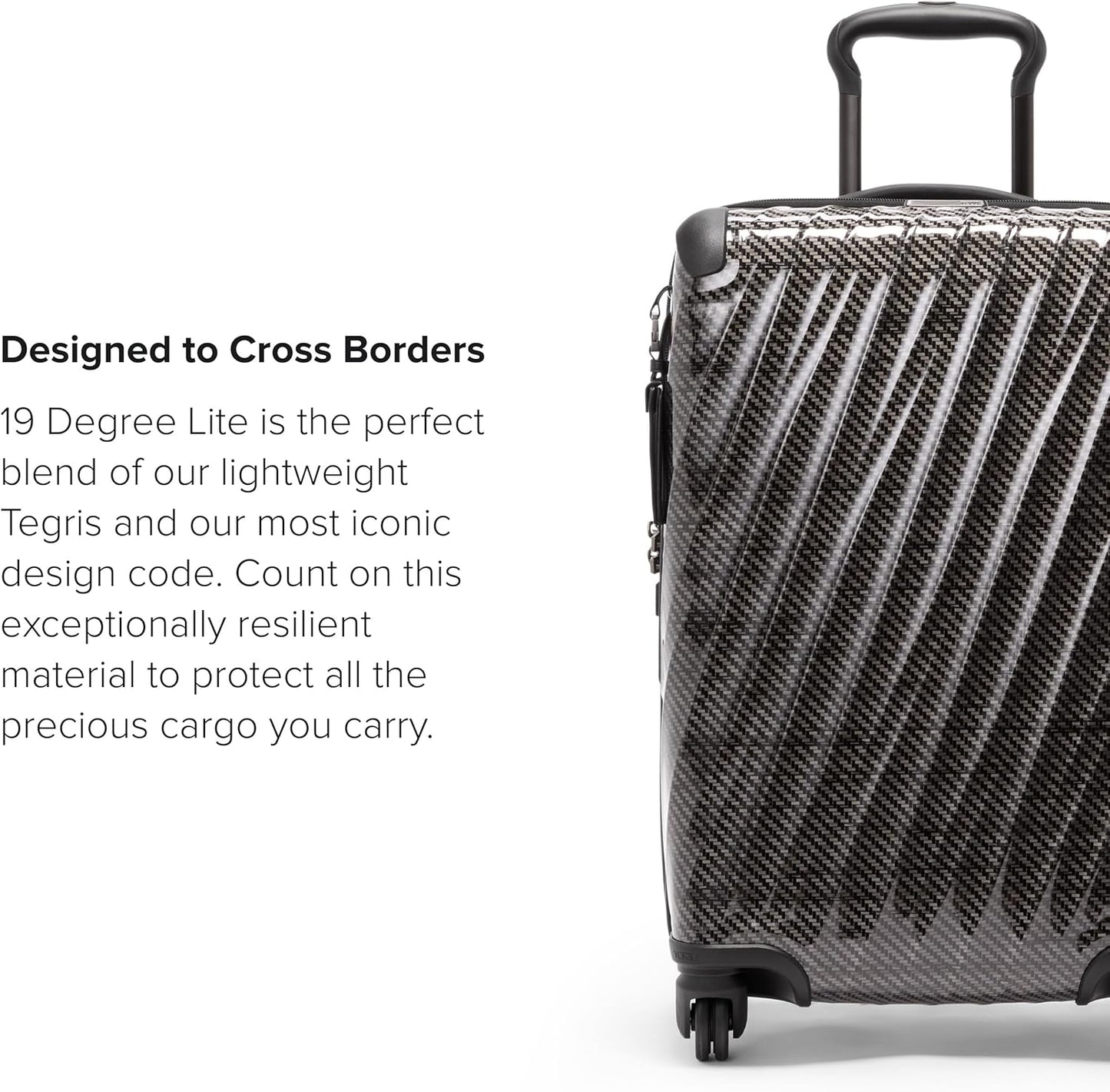 TUMI - 19 Degree Lite 4 Wheel Luggage - Lightweight and Highly Durable, Modern Contour, Hard Shell Men's and Women's Suitcase - 21.75" International Carry-On, Black Graphite