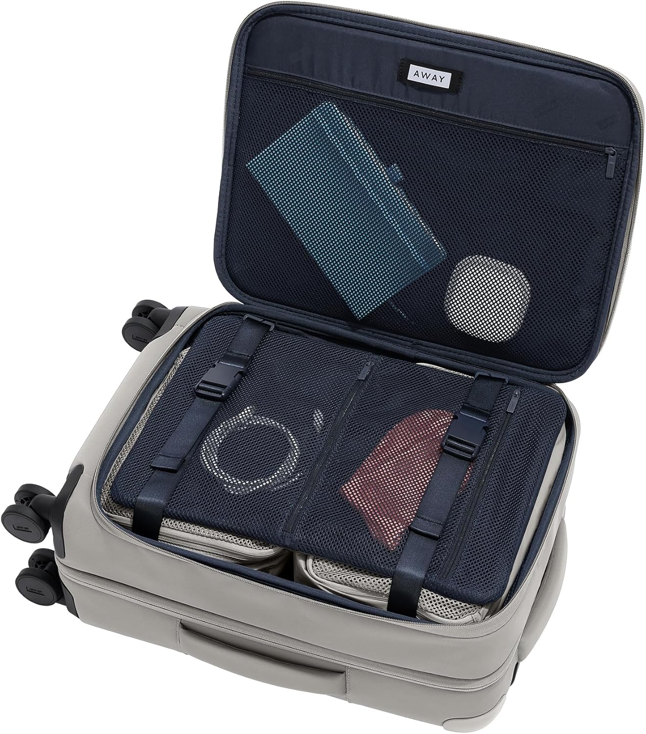 Away Softside Carry-On Suitcase, 22 Inch Lightweight, Expandable High-Strength Nylon Luggage With Spinner Wheels, Meets Requirements for Most Major Airlines, Cloud Gray