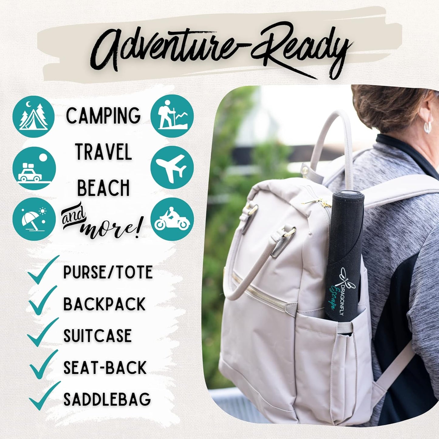 Travel Backgammon Game | Lightweight Roll-up Backgammon Set | Travel Backgammon Sets for Adults | Portable Travel-Size Strategy Board Game for Camping, Backpacking or Beach