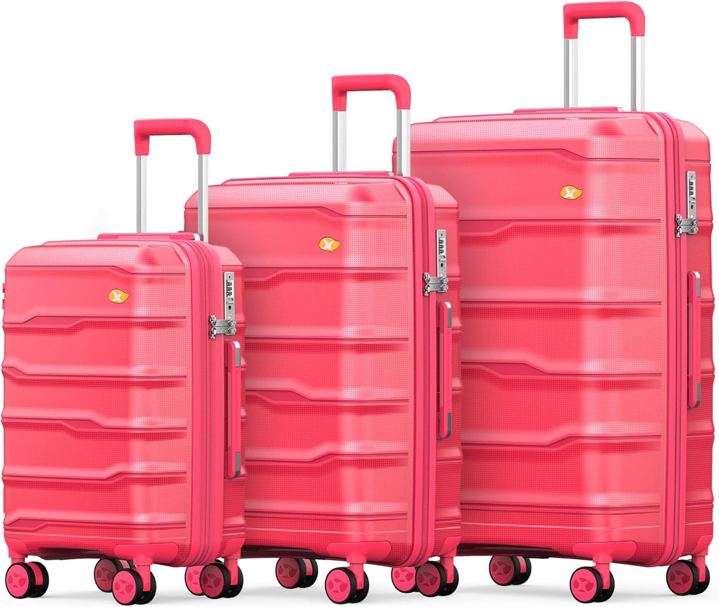 MGB Luggage Sets 3 Piece with Spinner Wheel, Lightweight Suitcase Set with TSA Lock, Travel Luggage for Men and Women, Amaranth Red (20+24+28 inch)