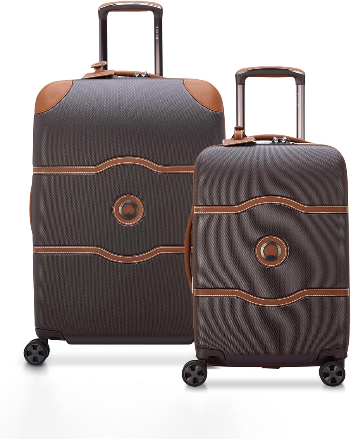 DELSEY PARIS Chatelet Air 2.0 Hardside Luggage with Spinner Wheels, Chocolate Brown, 2 Piece Set (19/24)