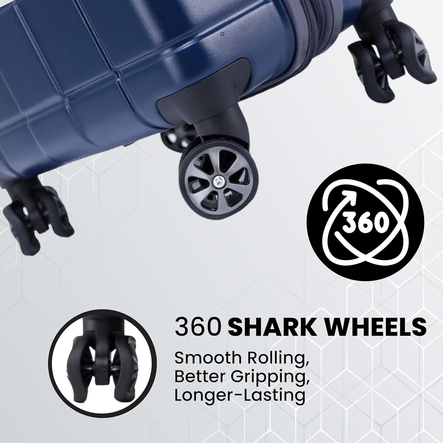 Spyder Carve 3 Piece Set with 360° Spinner Wheels, TSA Approved Lock, (20 Inch Carry On, 25 Inch Medium, 29 Inch Large) Navy