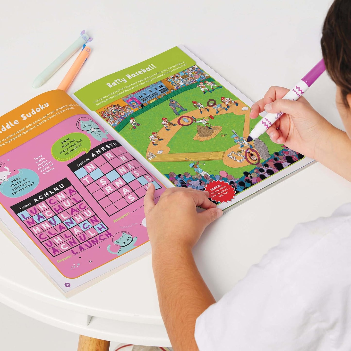 2026 Puzzle Fun Activity Book Gift Set for Kids 6 and Up, 4 Fun Books with Brain Teasers, Mazes, Word Games and More, Travel Activity and Puzzle Game Books for Kids