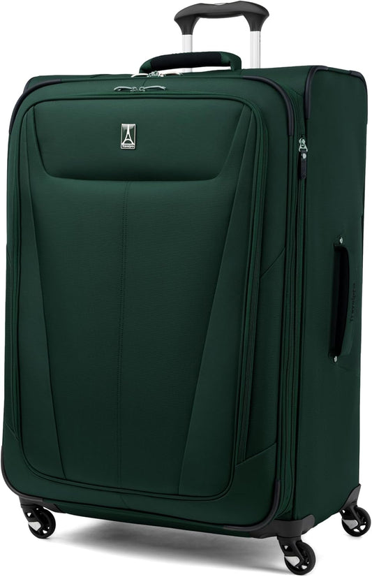 Travelpro Maxlite 5 Softside Expandable Luggage with 4 Spinner Wheels, Lightweight Suitcase, Men and Women, Forest Green, Checked-Large 29-Inch