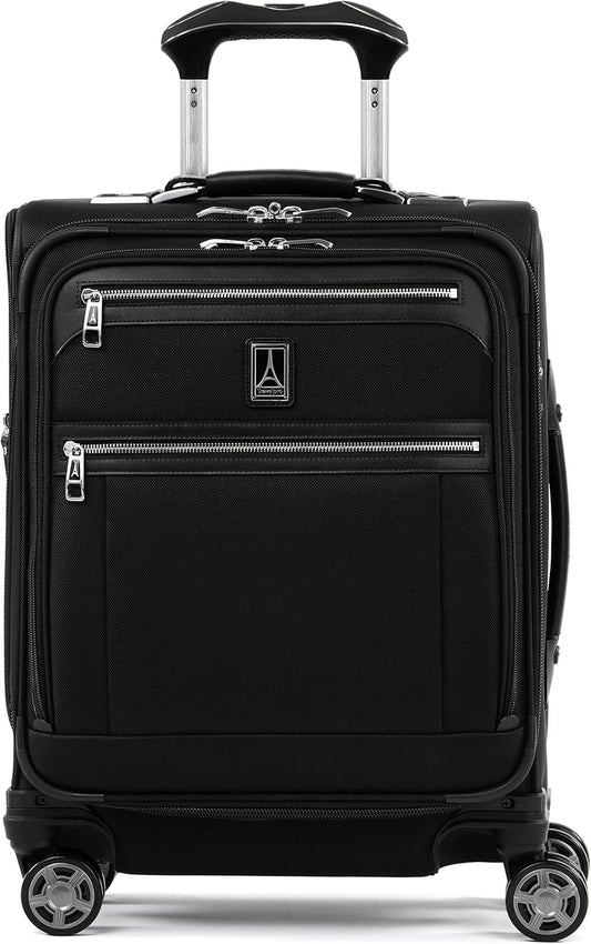 Travelpro Platinum Elite Softside Expandable Carry on Luggage, 8 Wheel Spinner Suitcase, USB Port, Men and Women, International, Shadow Black, Carry On 19-Inch
