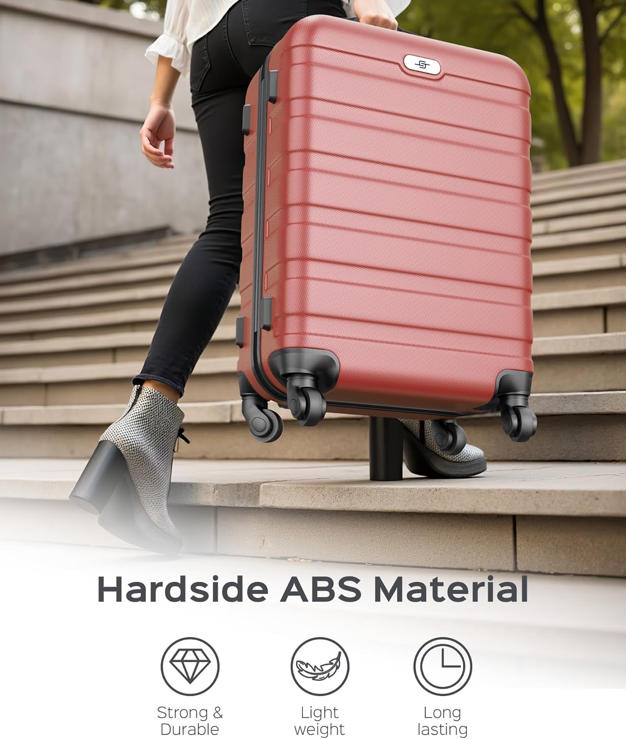 Suitour Luggage Sets 2 piece, Lightweigh Luggage Set with Spinner Wheels, 19/27 inch Travel Suitcase Set