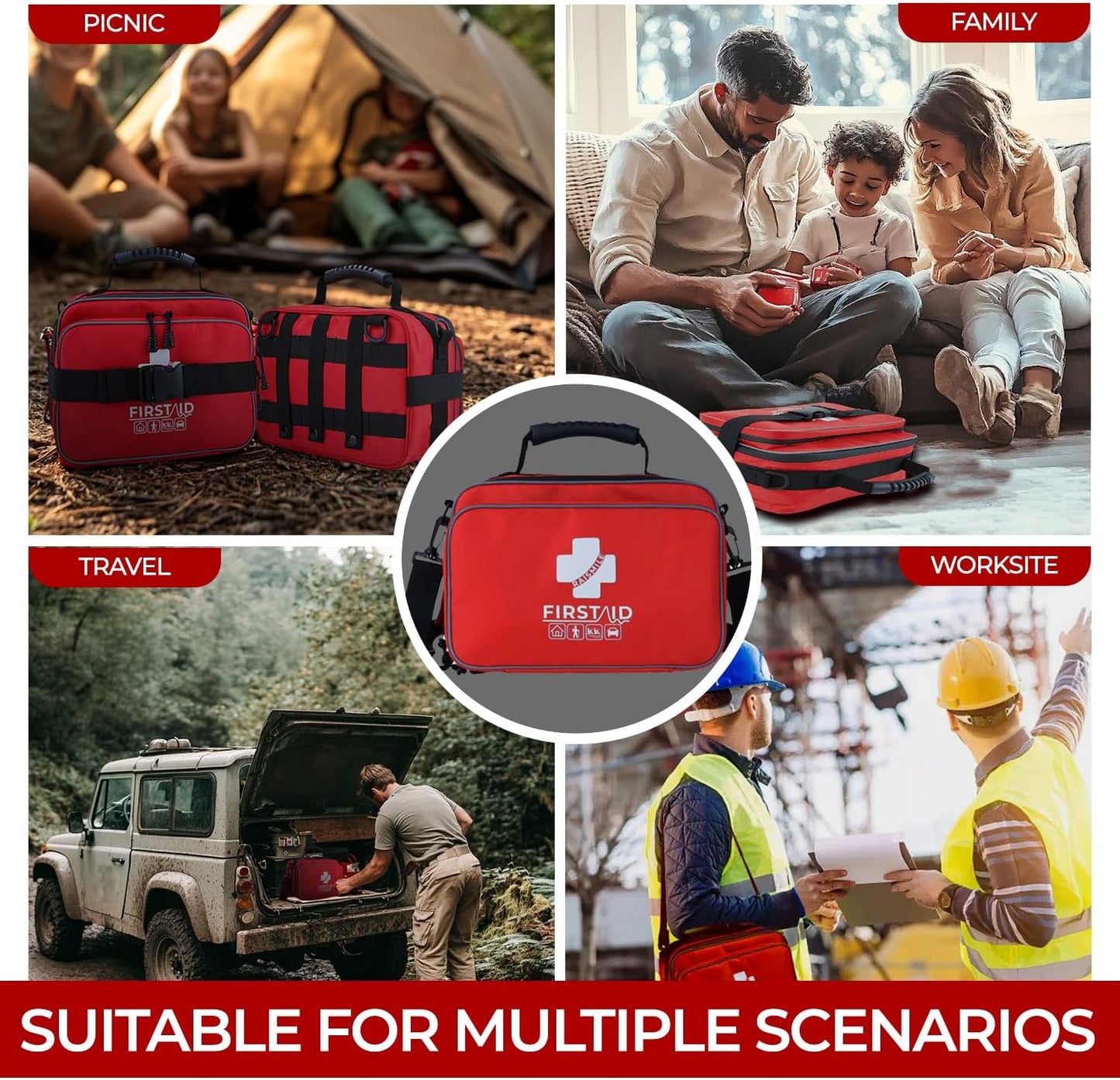 505 Piece Large First Aid Kit - Comprehensive Medical Kit for Home, Car, Travel, Camping, Business, School & Outdoor