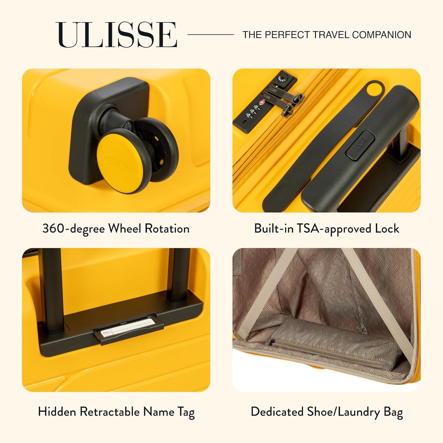 Bric's B|Y Ulisse Spinner Suitcase, Expandable Hard Shell Luggage with TSA Lock and Smooth 360° Wheels 30" – Mango