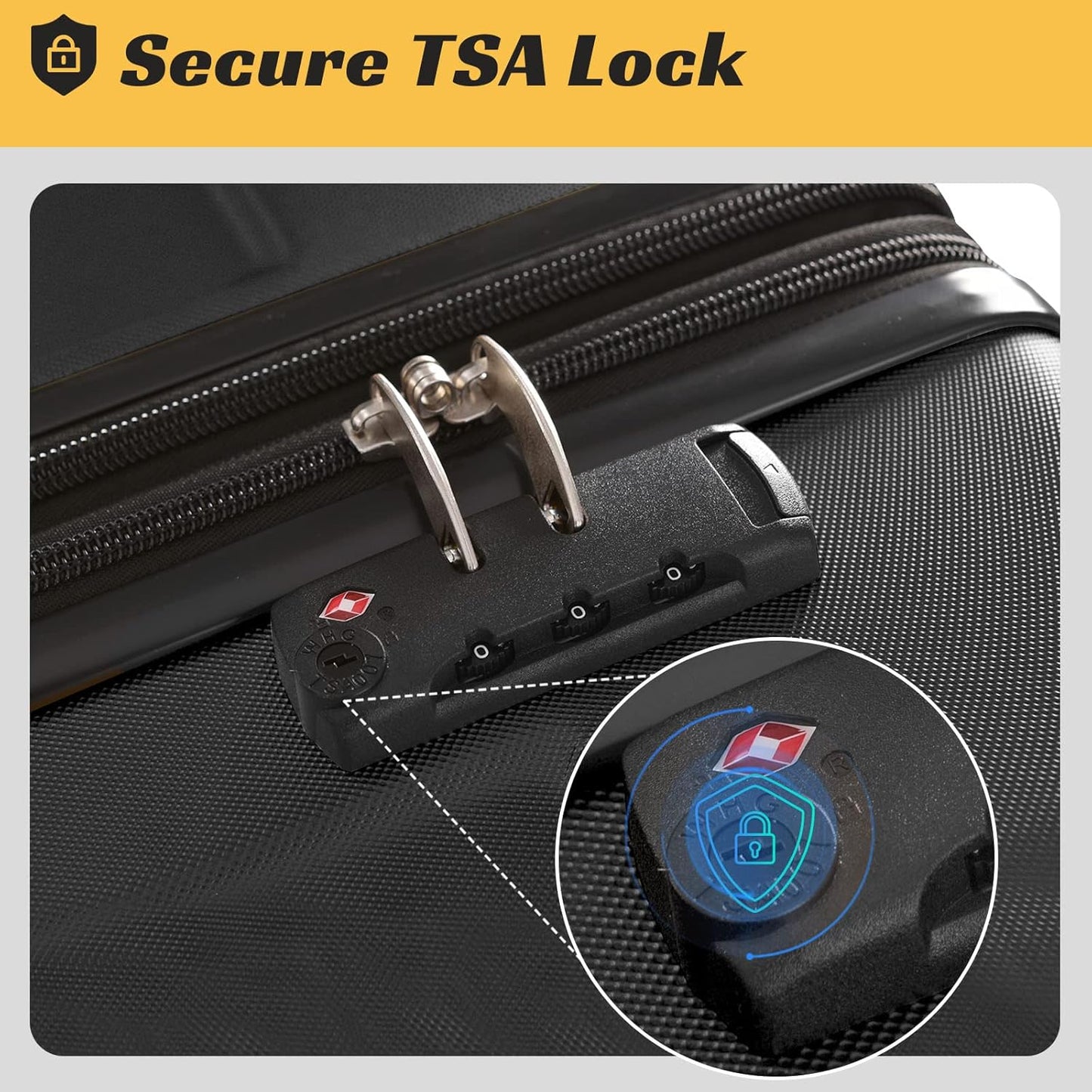 Merax Luggage Sets of 2 Suitcases With Wheels, Expandable and Lightweight, TSA Lock, Hardside Spinner Carry On Luggage (20 28 inch Black)