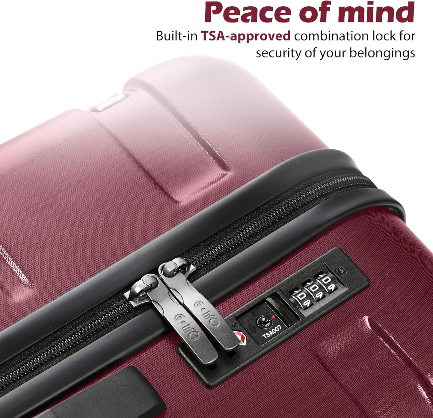 Coolife Luggage PC+ABS Hardshell Suitcase with TSA Lock, Spinner Carry On Lightweight (Radiant Pink, 20in)