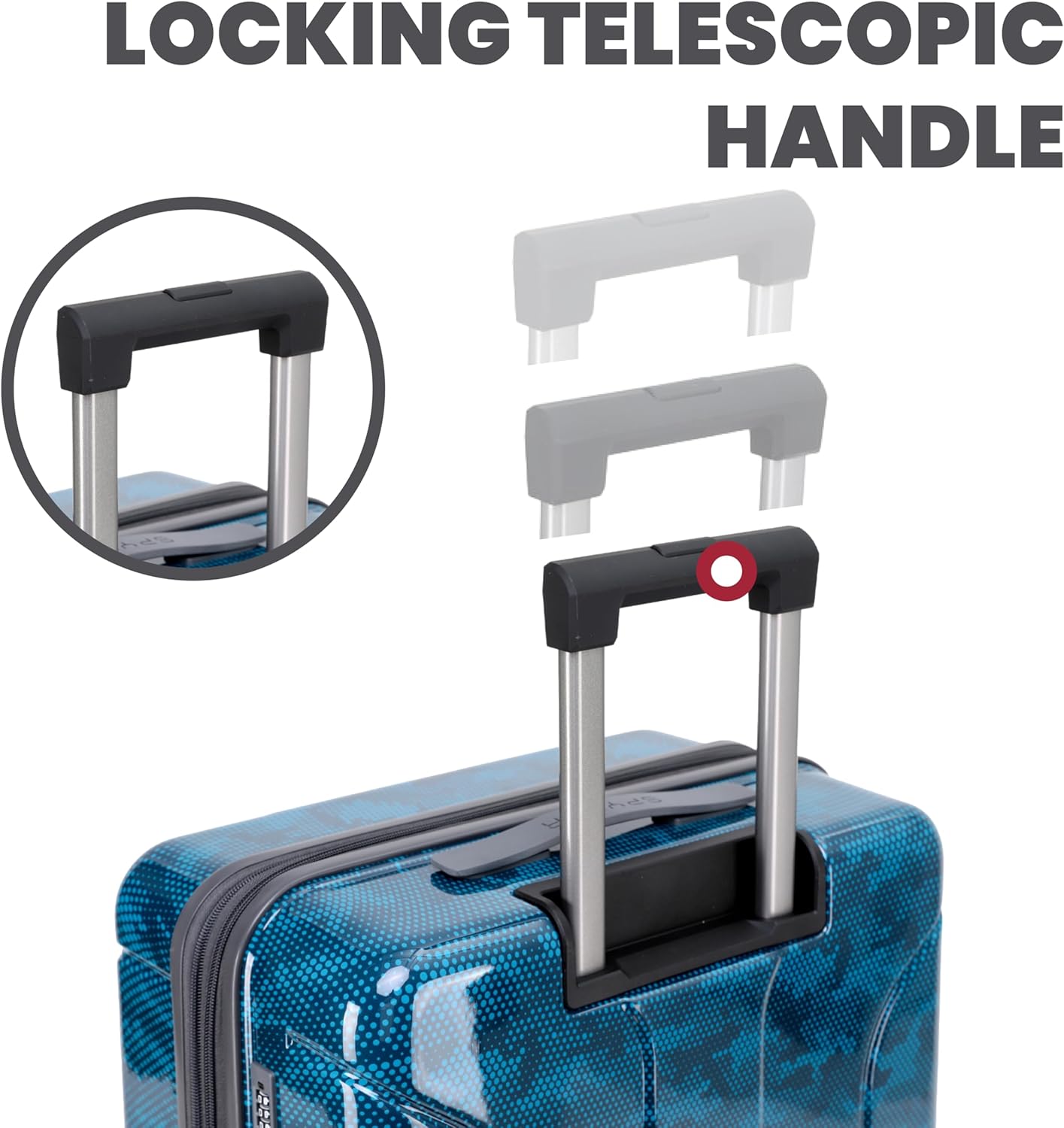 Spyder Matrix 25 Inch Medium Checked Luggage Expandable Hardside Upright Suitcase with 360° Spinner Wheels, TSA Approved Lock, Blue