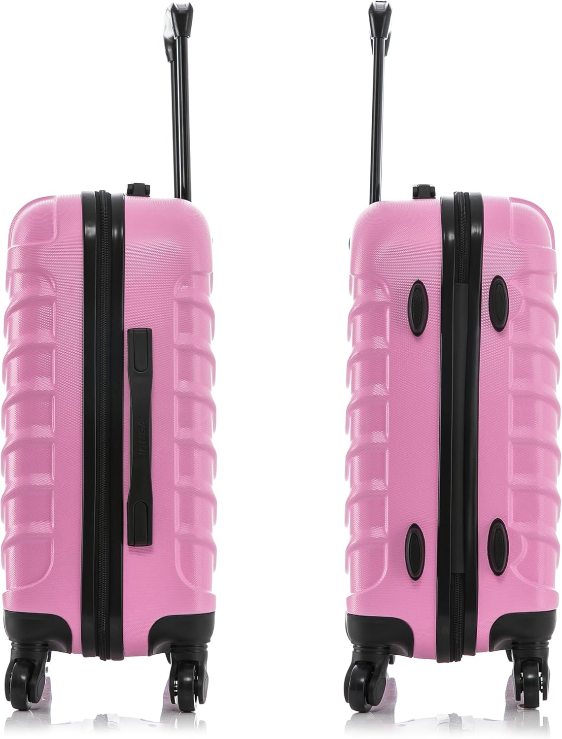 InUSA ENDURANCE Luggage with Spinner Wheels | Durable Lightweight Hardshell Suitcase, Spacious Travel Bag with Handle and Trolley | 20-Inch Carry On Small Luggage | Pink