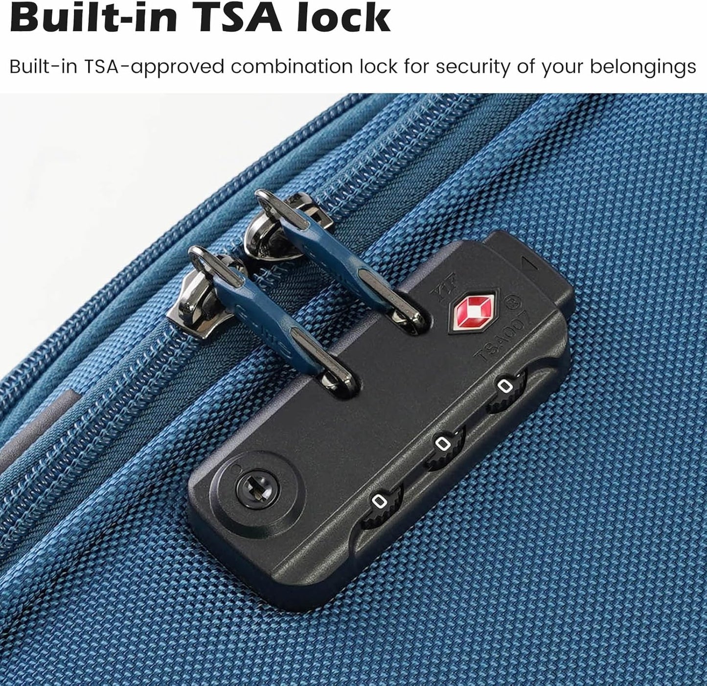 Coolife Luggage 4 Piece Set Suitcase TSA Lock Spinner Softshell lightweight (black+red)