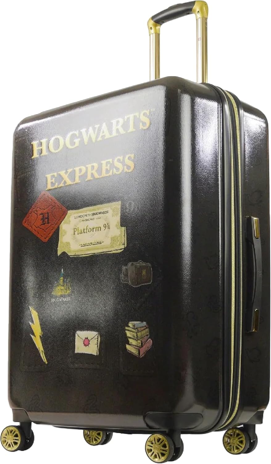 FUL Harry Potter 29 Inch Rolling Luggage, Hogwarts Express Hardshell Suitcase with Spinner Wheels, Black