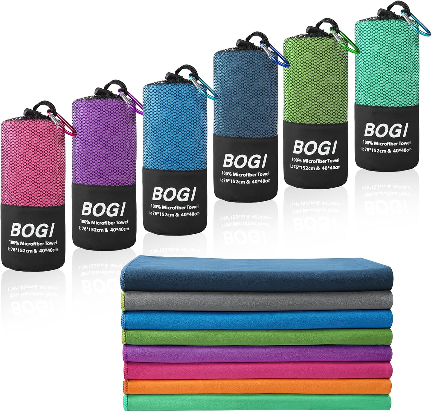 BOGI Microfiber Travel Sports Towel-Quick Dry Towel, Soft Lightweight Microfiber Camping Towel Absorbent Compact Travel Towel for Camping Gym Beach Bath Yoga Swimming Backpacking (M:40''x20''-Nblue)