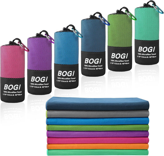 BOGI Microfiber Travel Sports Towel-Quick Dry Towel, Soft Lightweight Microfiber Camping Towel Absorbent Compact Travel Towel for Camping Gym Beach Bath Yoga Swimming Backpacking (M:40''x20''-Nblue)
