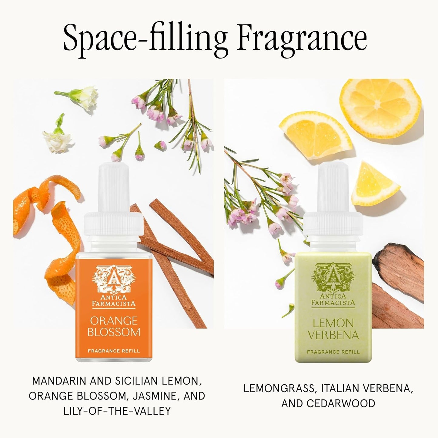 Pura Smart Home Fragrance Device Starter Set - Pura 4 - Scent Diffuser for Home - Includes Fragrance Aroma Diffuser - Square Box, Orange Blossom and Lemon Verbena Scent Refills