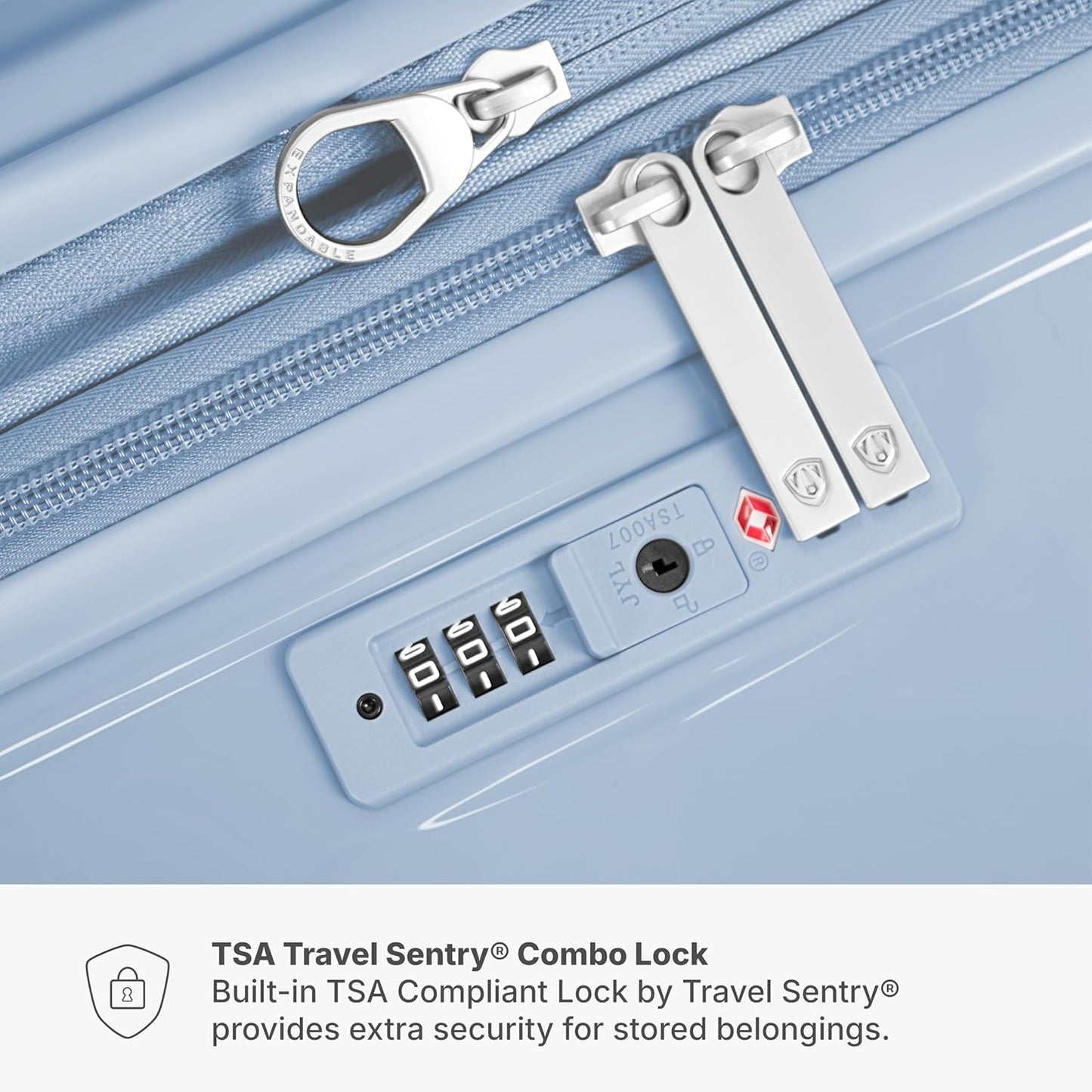 Traveler's Choice Edinburgh II Hardside Spinner Luggage with TSA Lock, Blue, 2 Piece (21/29)