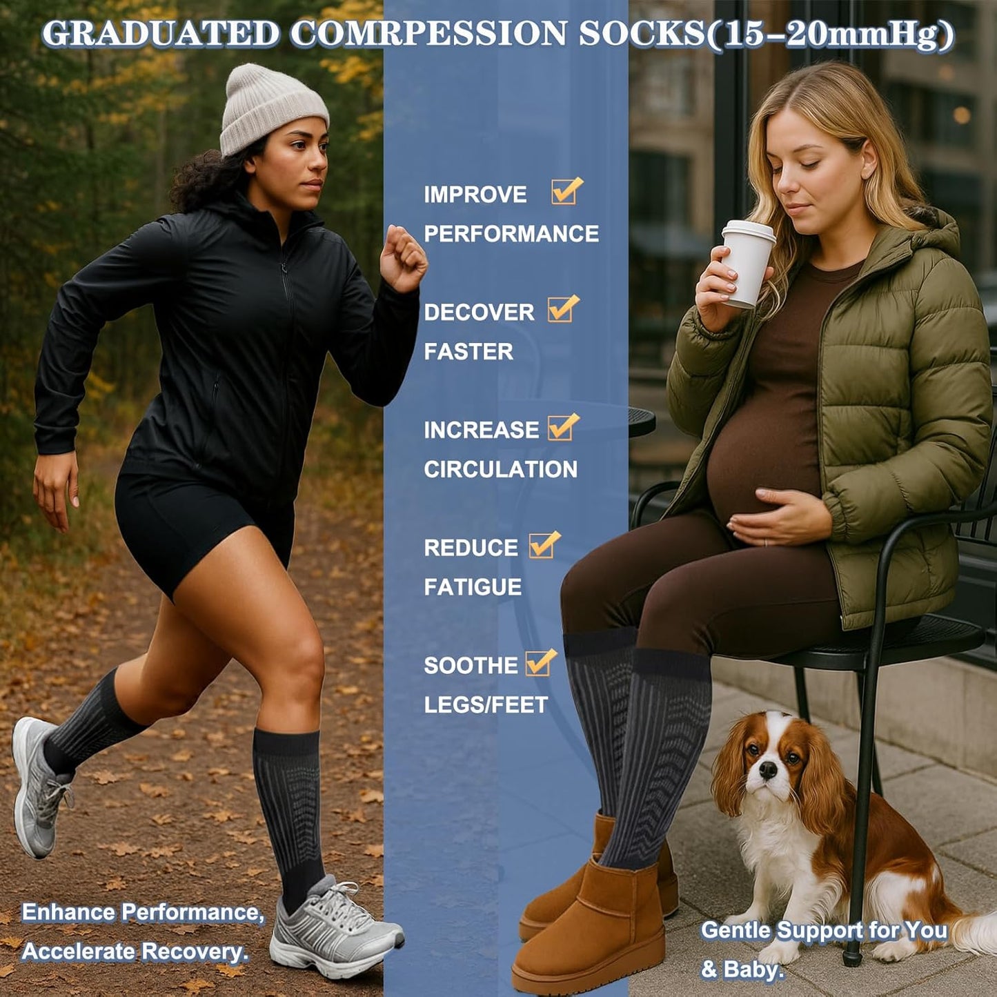 Compression Socks for Women and Men Circulation (3 Pairs) is Best Support for Running Athletic Cycling Hiking