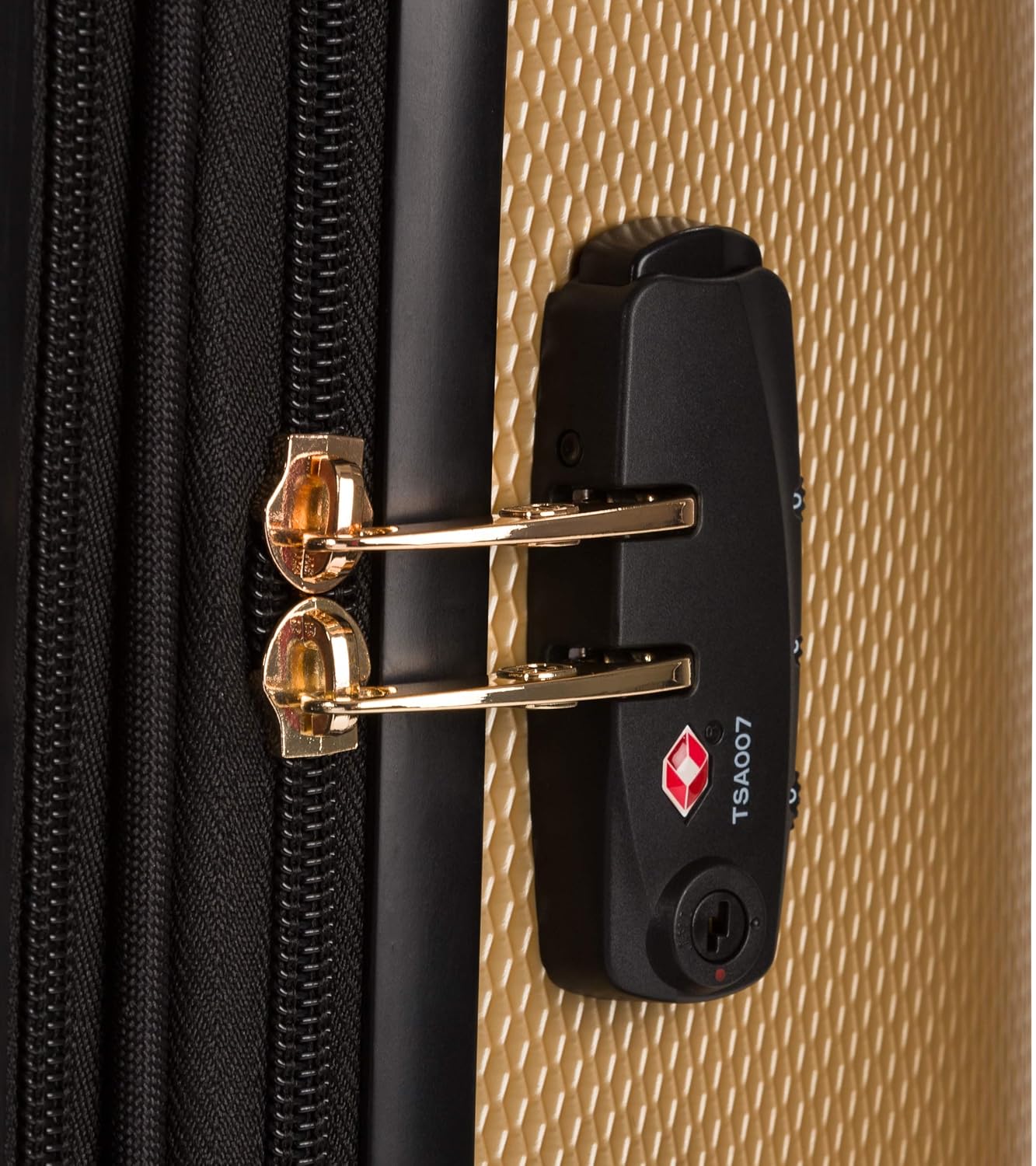SwissGear 7272 Energie Expandable Hardside Luggage with Spinner Wheels and TSA Lock, Gold, Checked-Medium 24-Inch