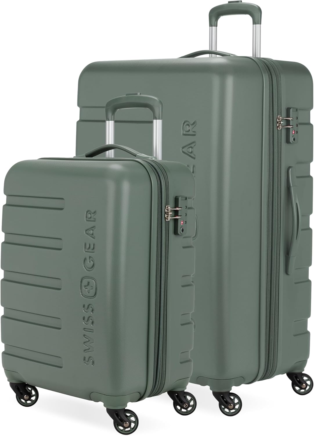 SwissGear 7366 Hardside Expandable Luggage with Spinner Wheels, Olive, 2-Piece Set (19/27)