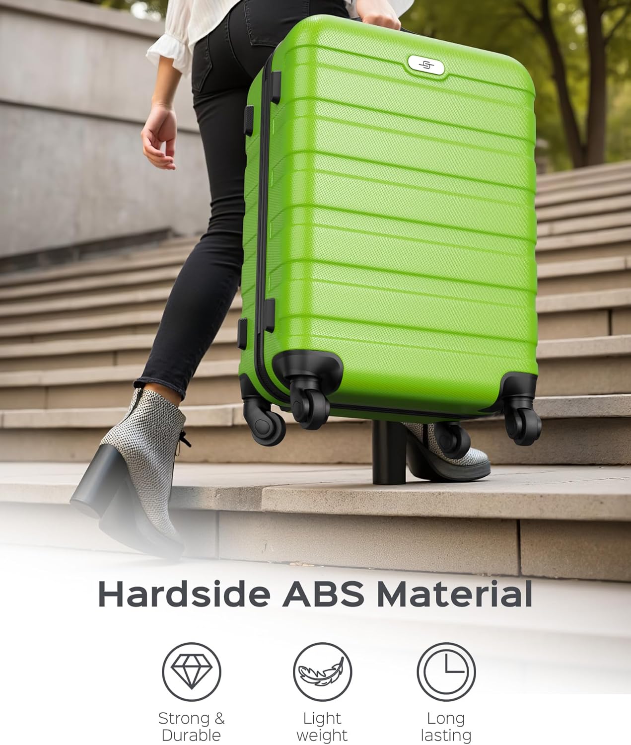 Suitour Luggage Sets 2 piece, Lightweight Luggage Set with Spinner Wheels, 19/27 inch Travel Suitcase Set