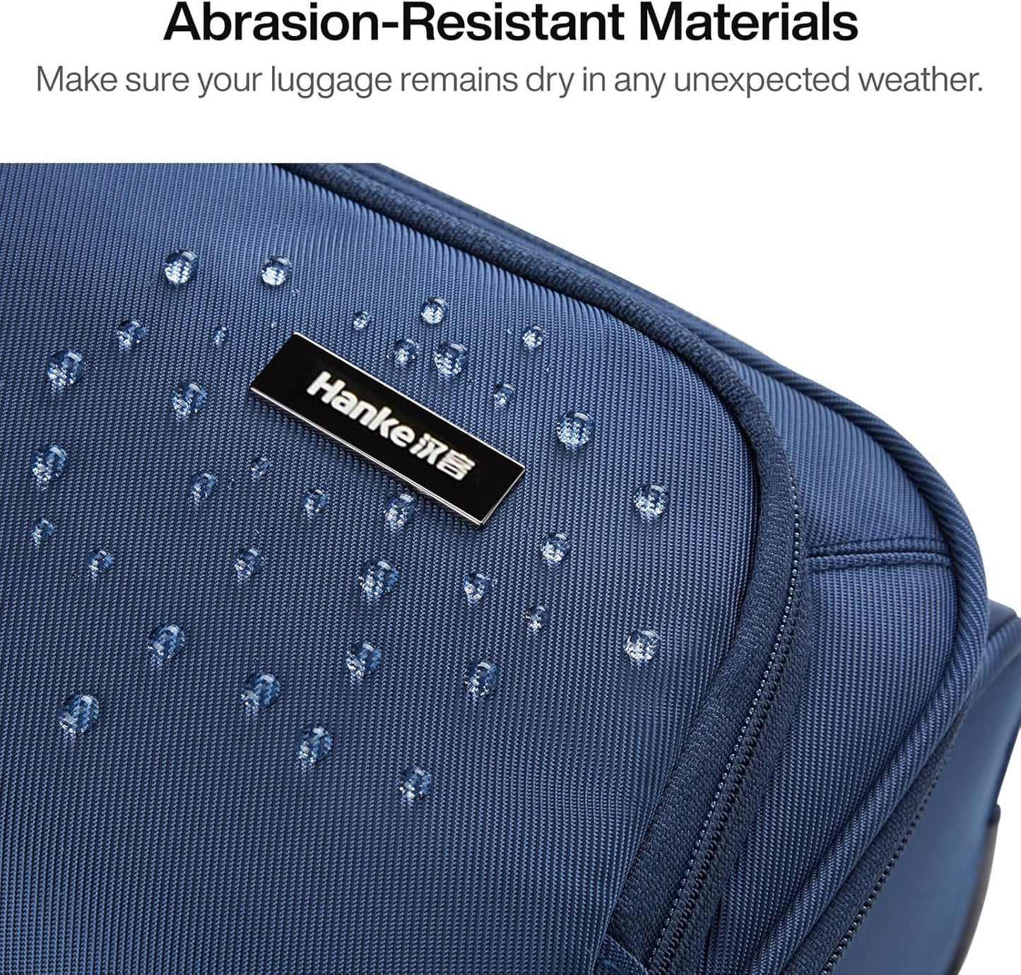 Hanke Luggage Sets 2 Piece Softside Expandable Luggage With Spinner Wheels TSA Lock,Travel Luggage Rolling Suitcase Checked Luggage Blue(20/28)