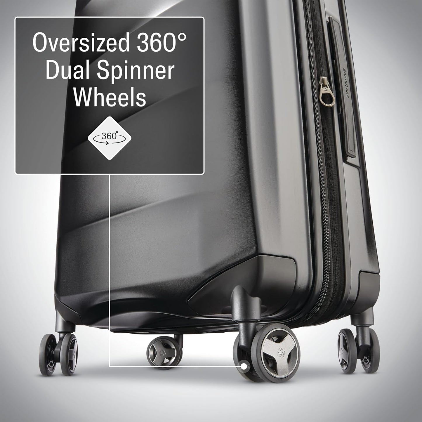 Samsonite Octiv Lightweight Hardshell 20-Inch Carry-On Luggage -Durable & Impact Resistant, 360° Aero Trac Spinner Wheels, Adjustable Telescopic Handle, Expandable Suitcase, TSA Approved Lock - Black