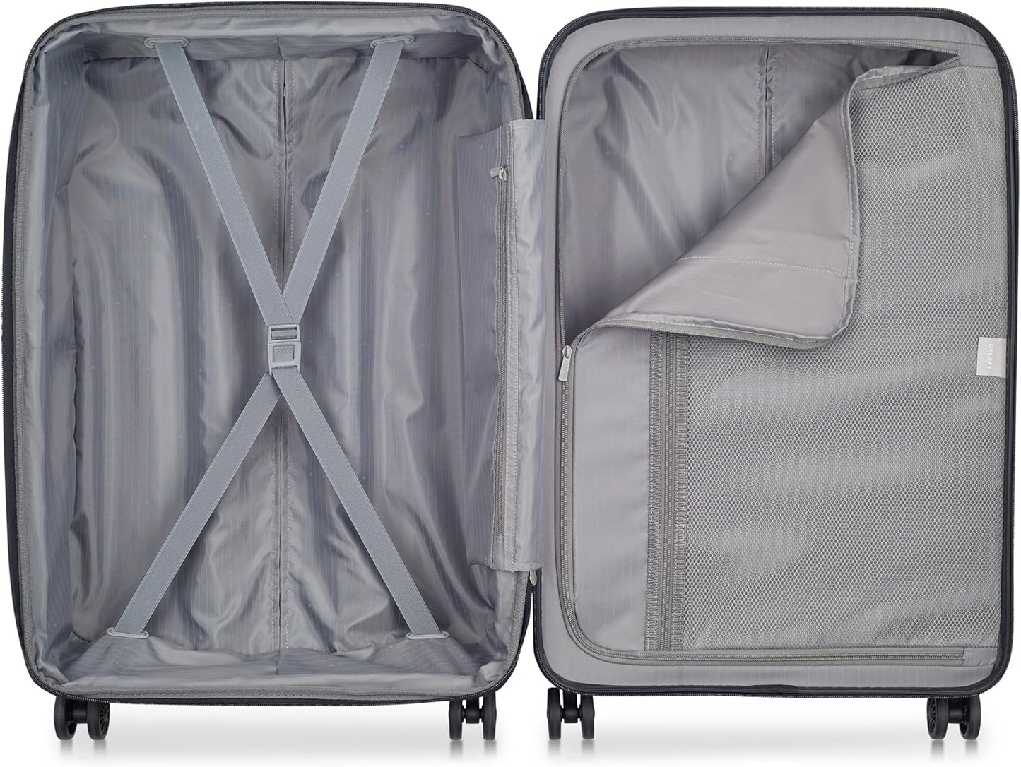 DELSEY PARIS Helium Aero Hardside Expandable Luggage with Spinner Wheels, Latte, Checked-Medium 24 Inch