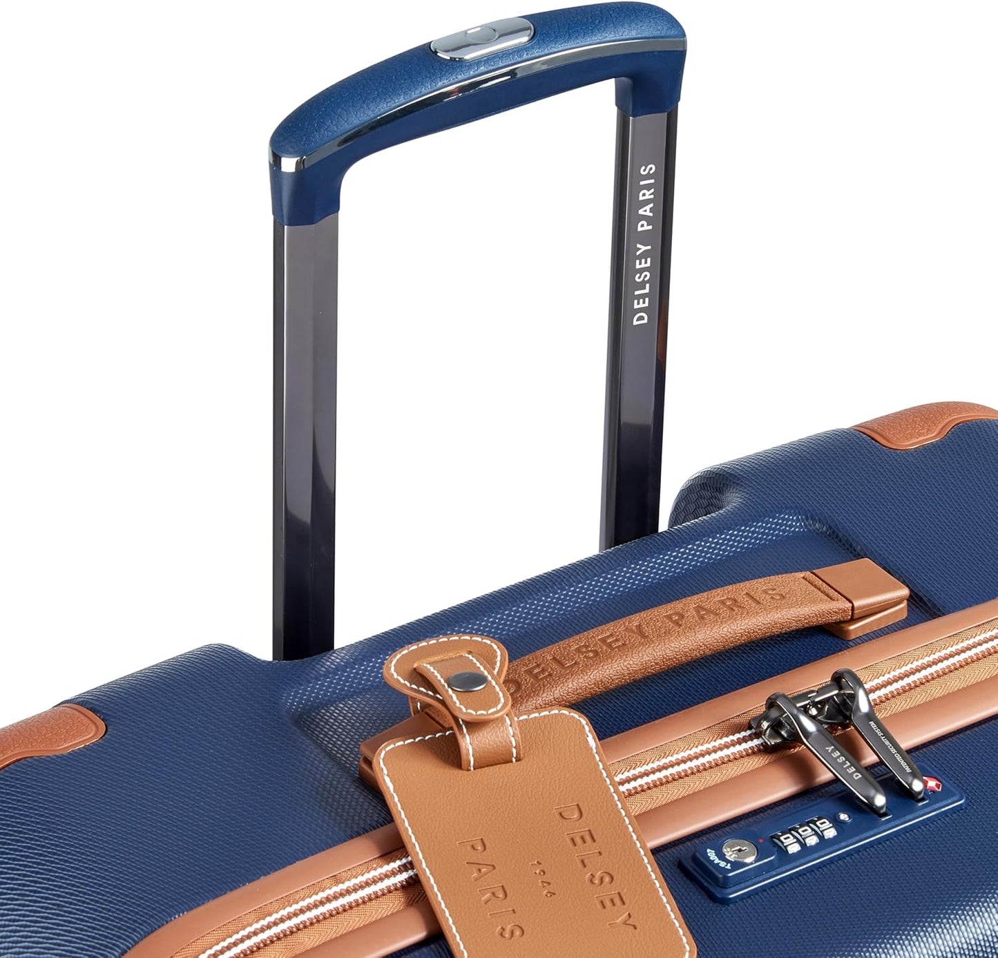 DELSEY PARIS Chatelet Air 2.0 Hardside Luggage with Spinner Wheels, Navy Blue, Checked-Large 28 Inch