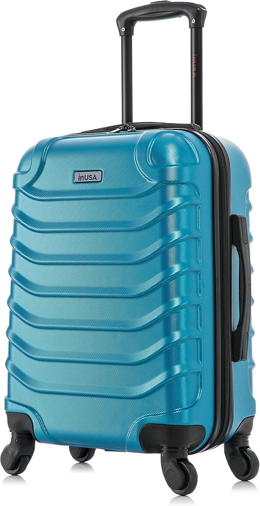 InUSA ENDURANCE Luggage with Spinner Wheels | Durable Lightweight Hardshell Suitcase, Spacious Travel Bag with Handle and Trolley | 20-Inch Carry On Small Luggage | Teal
