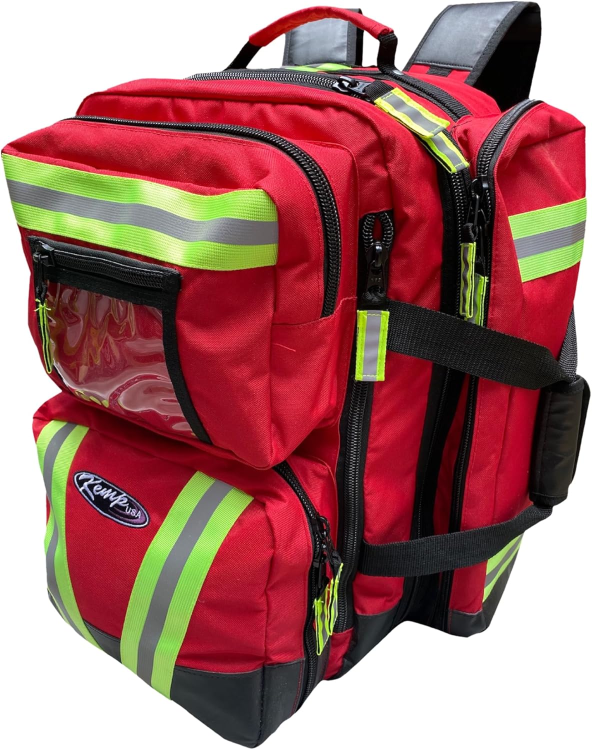 Kemp USA Ultimate EMS Backpack - EMT Bag | Emergency Backpack with a strap for D Oxygen Cylinder | Medical Backpack for Search and Rescue Tools | Large Medic Bag for EMT Kit | 8 Lbs.