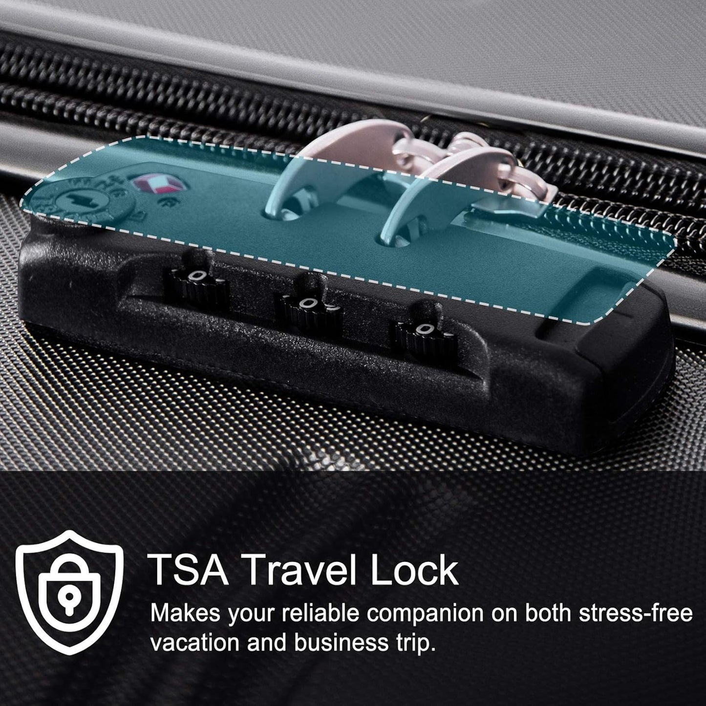 Merax Luggage Set, Lightweight Carry on Luggage Airline Approved, Hard Case with Spinner Wheels,Black, 3 Set