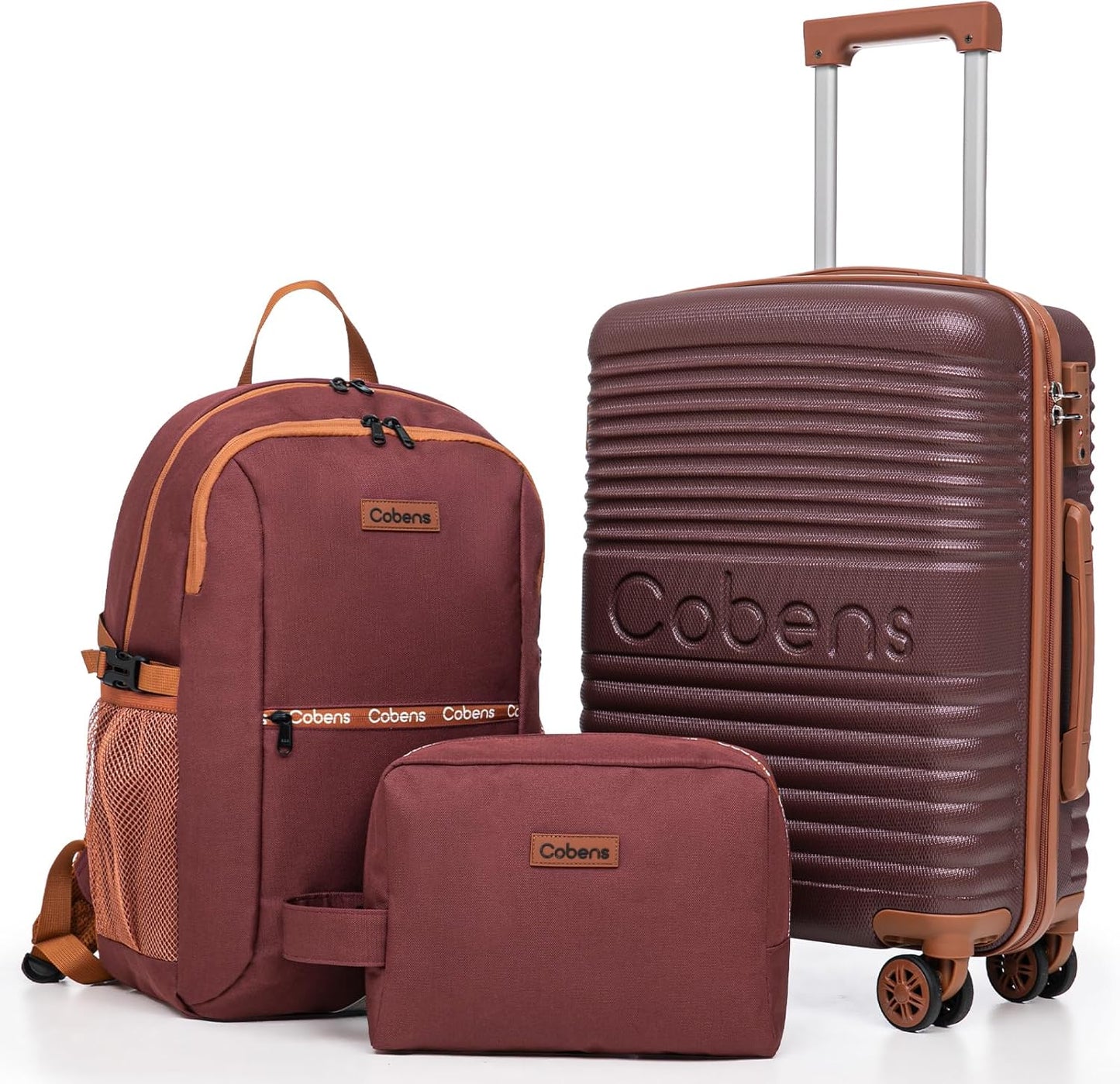 Carry on Luggage 22x14x9 Airline Approved, Suitcases with Wheels Hardshell, Lightweight Hardside Luggage Set with TSA Lock, 20Inch Burgundy Carry on Suitcase