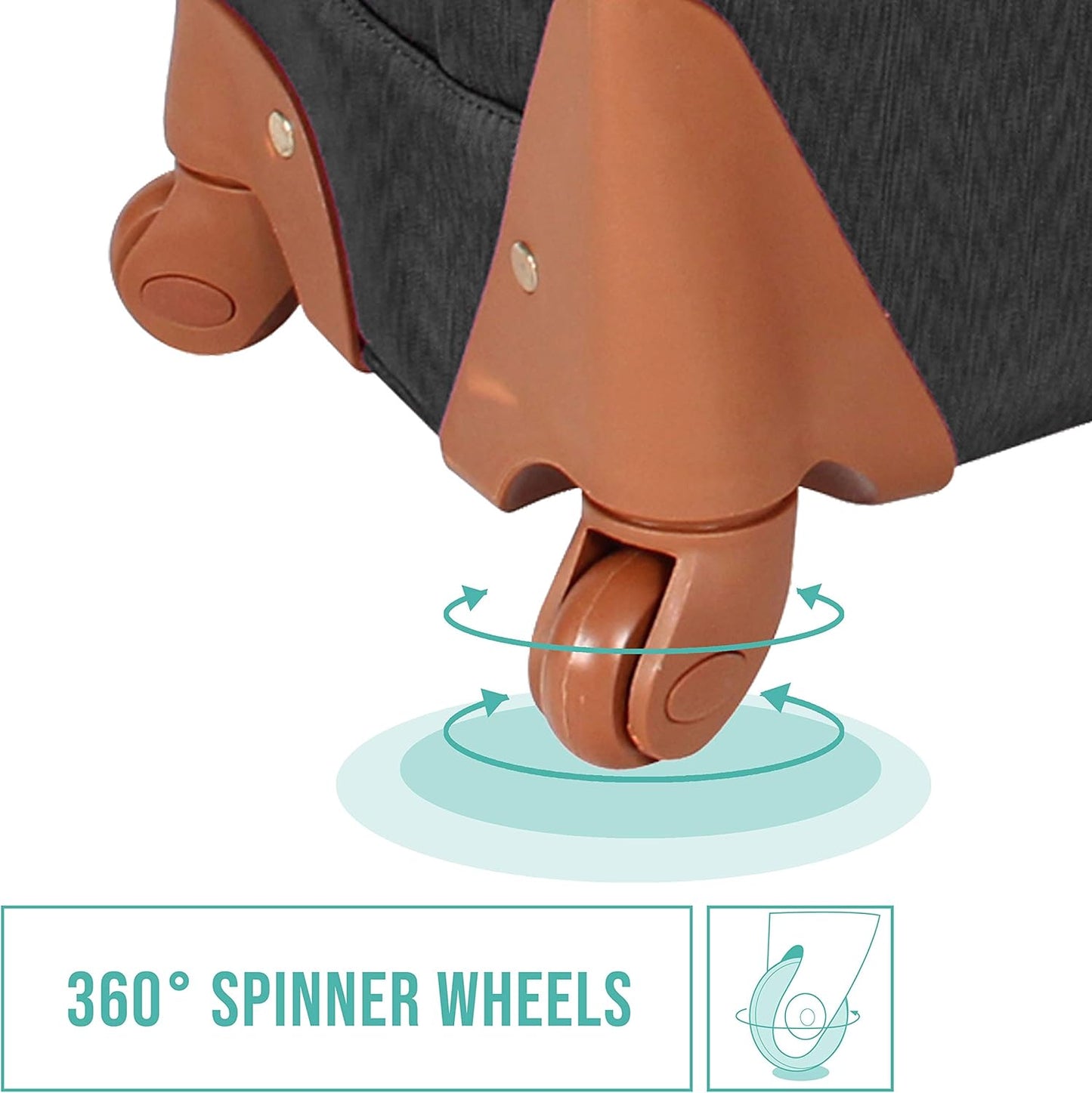 Steve Madden Designer Luggage Collection - Lightweight Softside Expandable Suitcase for Men & Women - Durable 20 Inch Carry On Bag with 4-Rolling Spinner Wheels (20in, Global Black)