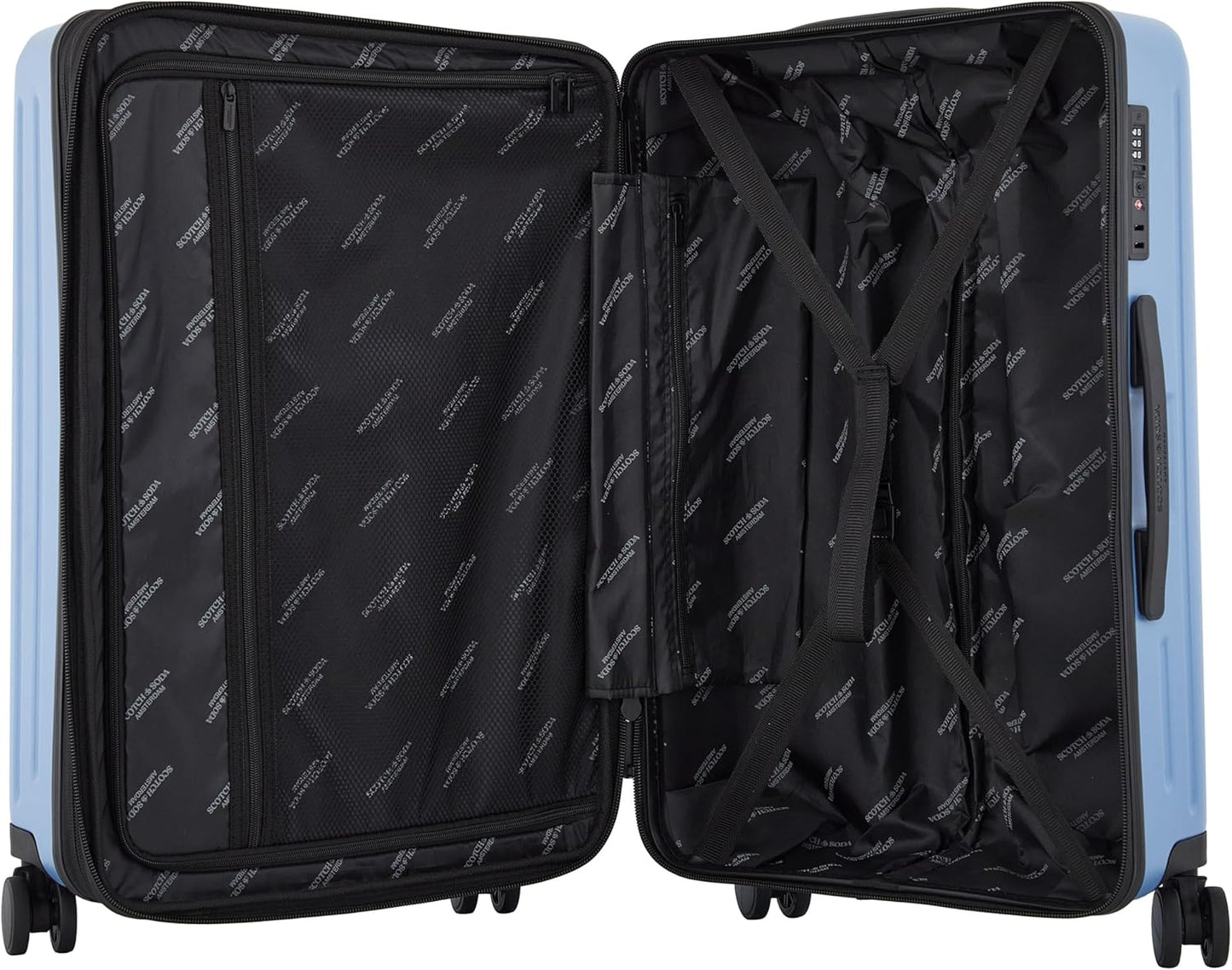 Scotch & Soda Eindhoven Wing-On Expandable Luggage, Mystic Blue, 3 Piece Set