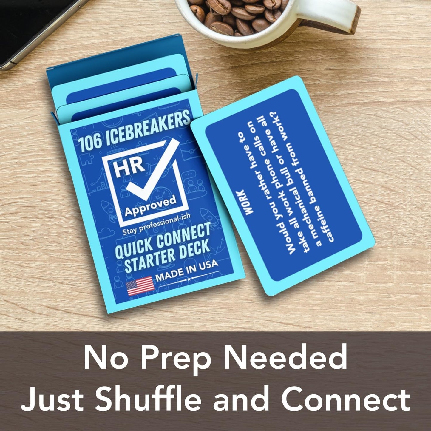 Card Games for Adults: Icebreaker Conversation Cards - Travel & Office Games for Adults, Easy Team Building Activities, Engaging and Fun Icebreaker Card Game for Work Connections by HR Approved