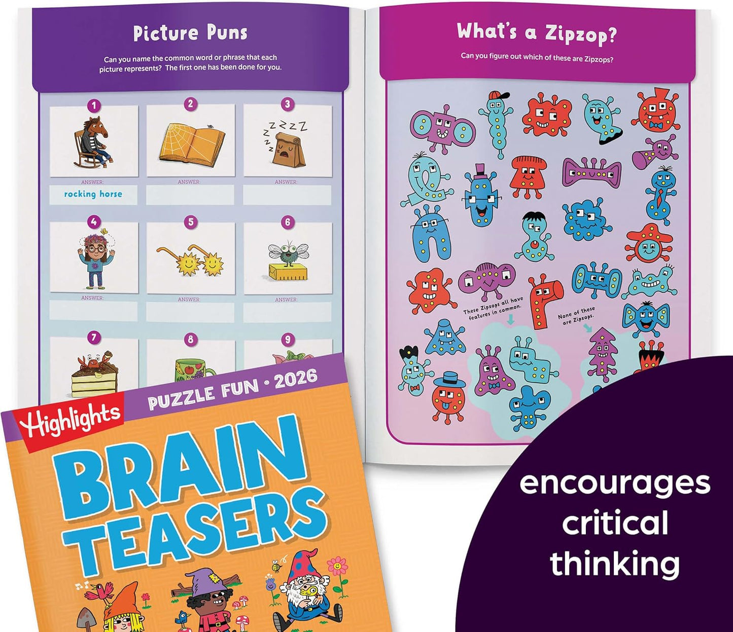 2026 Puzzle Fun Activity Book Gift Set for Kids 6 and Up, 4 Fun Books with Brain Teasers, Mazes, Word Games and More, Travel Activity and Puzzle Game Books for Kids