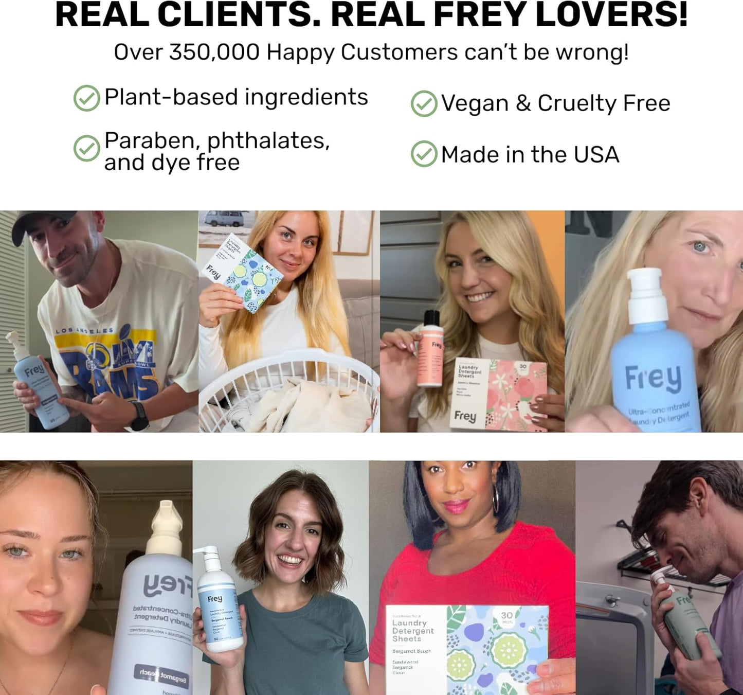 FREY Concentrated Liquid Laundry Detergent | Formulated for Sensitive Skin & HE Washers | Removes Stains Effectively | 50 Loads per Bottle (Cedar Grove & Bergamot Beach)