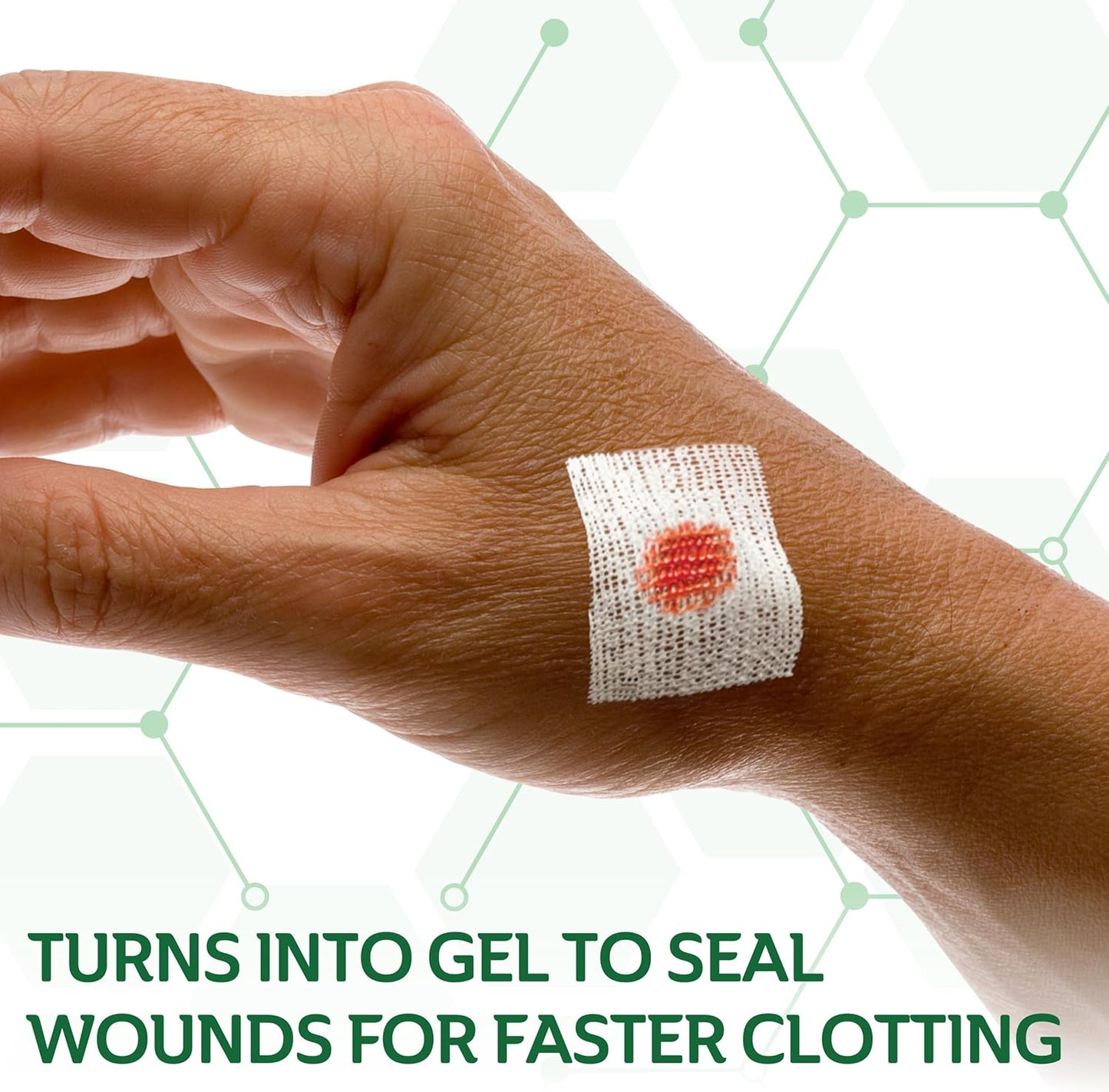 CURAD BloodStop® Wound Dressing | 1” x 1” | Hemostatic Gauze Helps Stop Bleeding Quickly | For Cuts, Abrasions or Nosebleeds | 10 Count