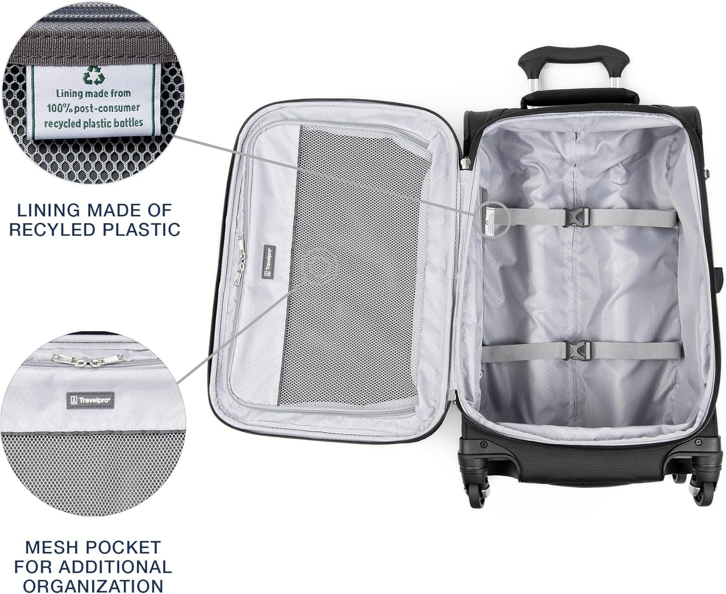 Travelpro Maxlite 5 Softside Expandable Luggage with 4 Spinner Wheels, Lightweight Suitcase, Men and Women, International, Black, Carry-on 21-Inch