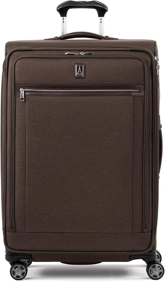 Travelpro Platinum Elite Softside Expandable Checked Luggage, 8 Wheel Spinner Large Suitcase, TSA Lock, Men and Women, Rich Espresso Brown, Checked Large 29-Inch