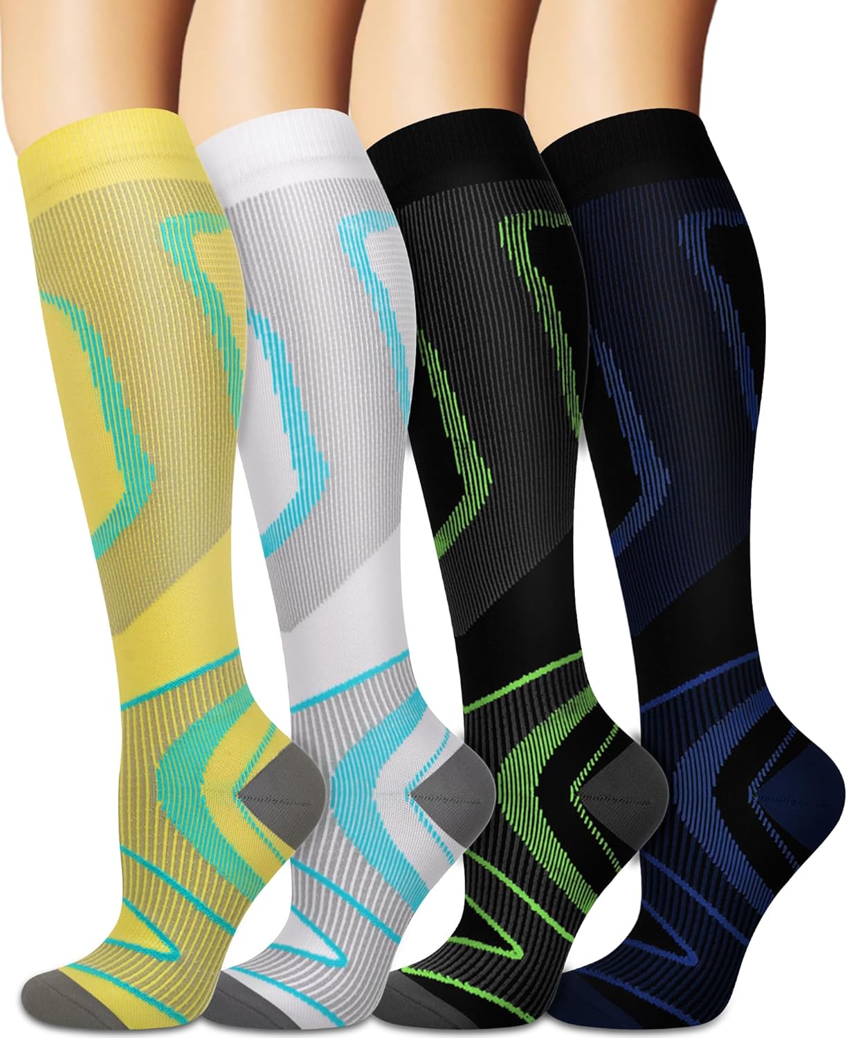 Compression Socks for Women and Men Circulation (3 Pairs) is Best Support for Running Athletic Cycling Hiking