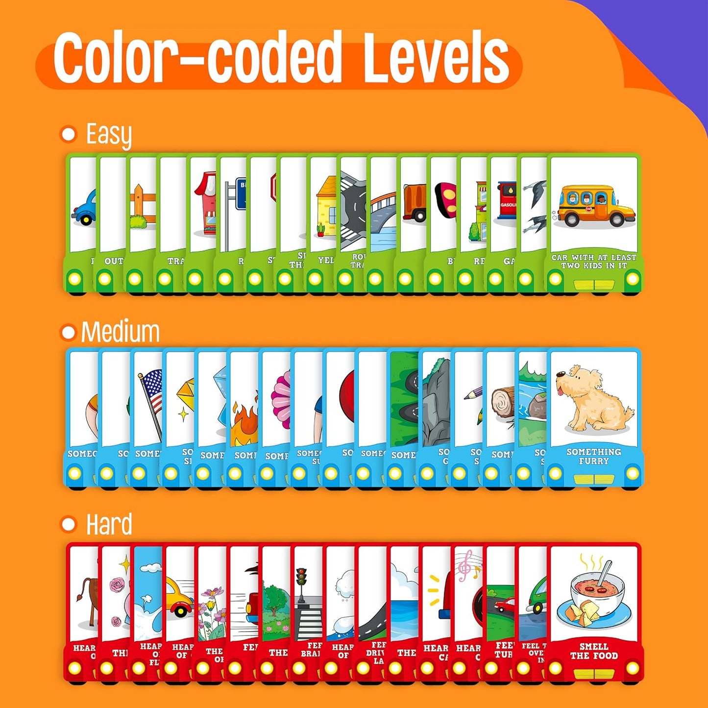 50PCS Travel Scavenger Hunt Card Game, Road Trip Car Games Fun Eye Find & Seek Card Game Funny Activity for Activities for Family Vacations, Road Trips and Car Rides, Ages 4 and Up