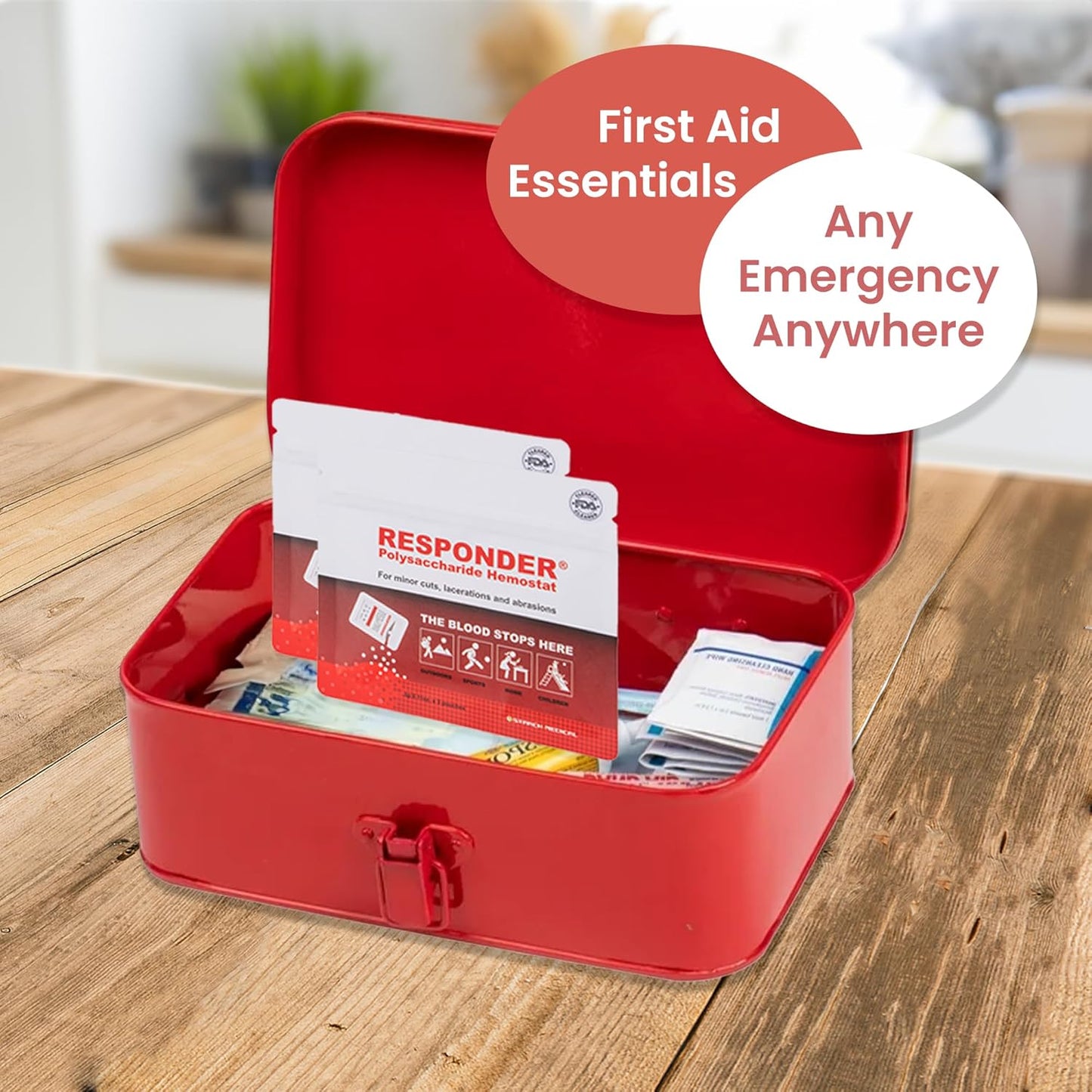 Responder First Aid Powder- FDA Cleared for Use in First-Aid Situations,Plant-Based, Instantly Stops Bleeding - Essential for Camping Safety, Survival Equipment