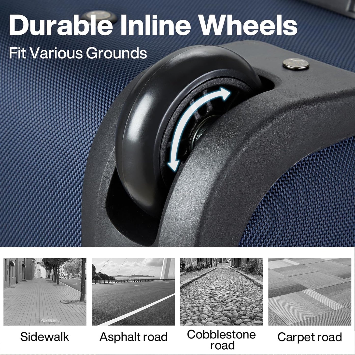 Hanke Expandable Carry On Luggage Suitcases with Wheels Foldable Duffle Bag for Travel Carry On suitcase Weekend Bag for Women Men（Blue）